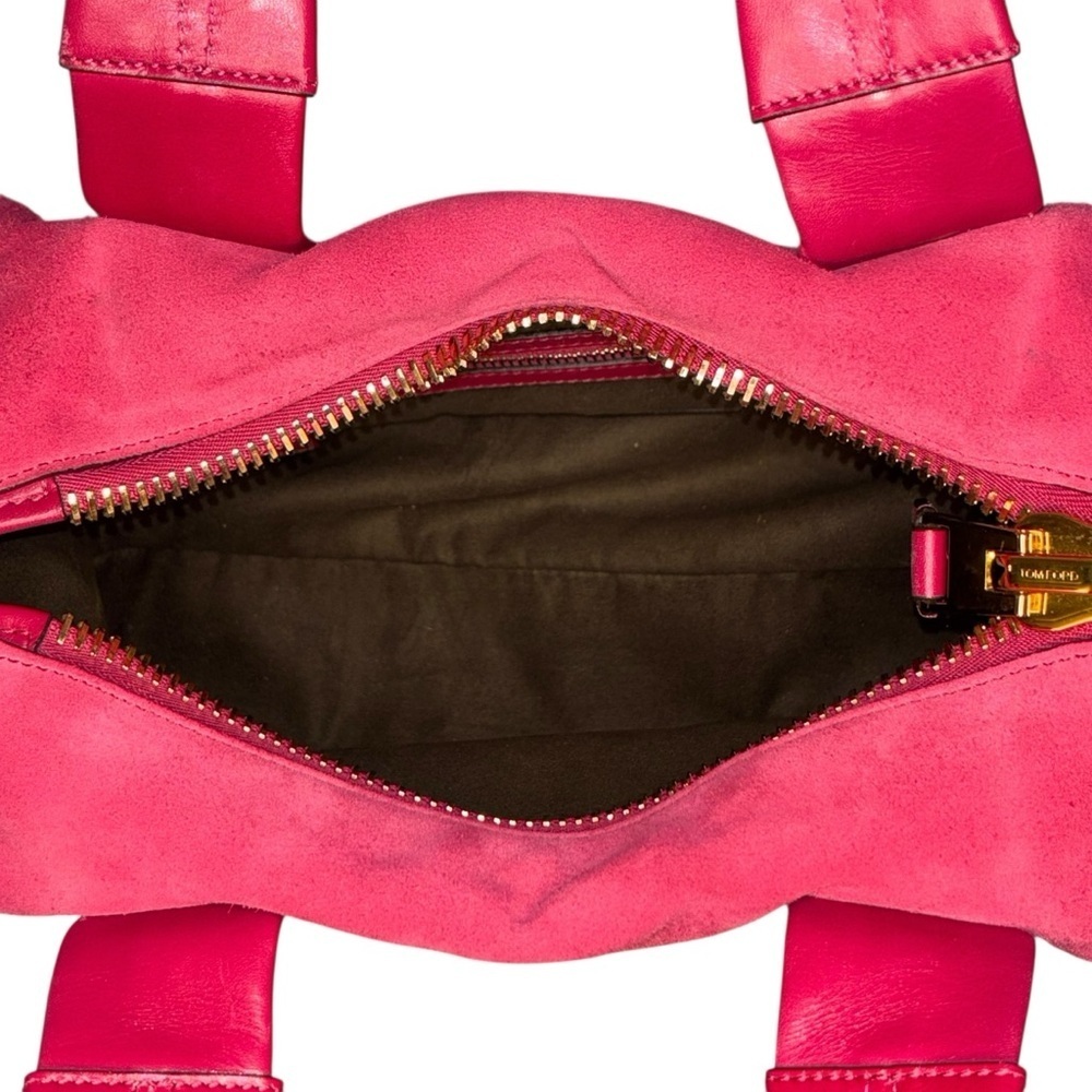 Tom Ford | Rare Suede Zip-Trim Duffel | Fuchsia Pink | 12” - Picture 11 of 16